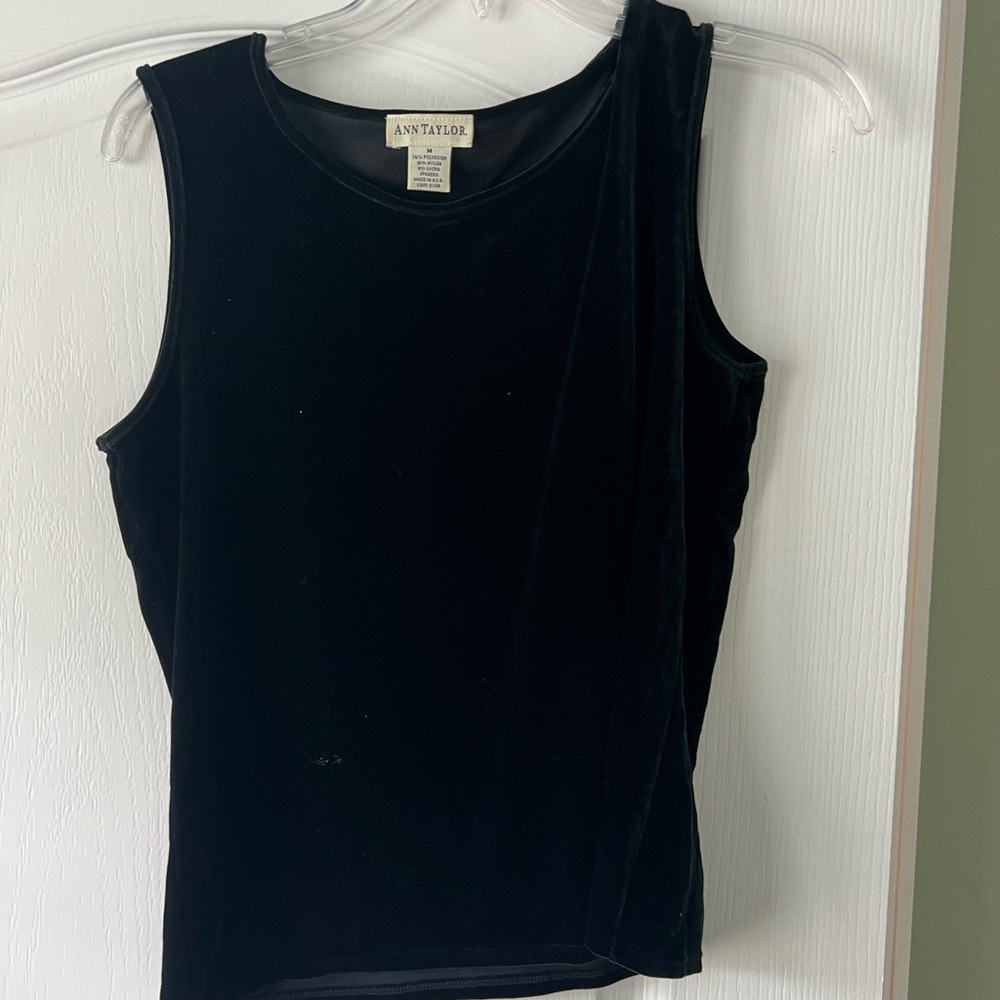 Ann Taylor Black Velvet Tank Top